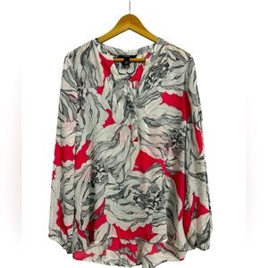 Alfani Floral Printed Sheer Flowy Blouse Size 12
